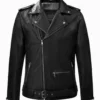 Men Black Leather Biker Jacket