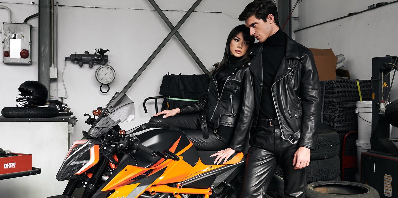 Mens Womens Black Leather Biker Jackets