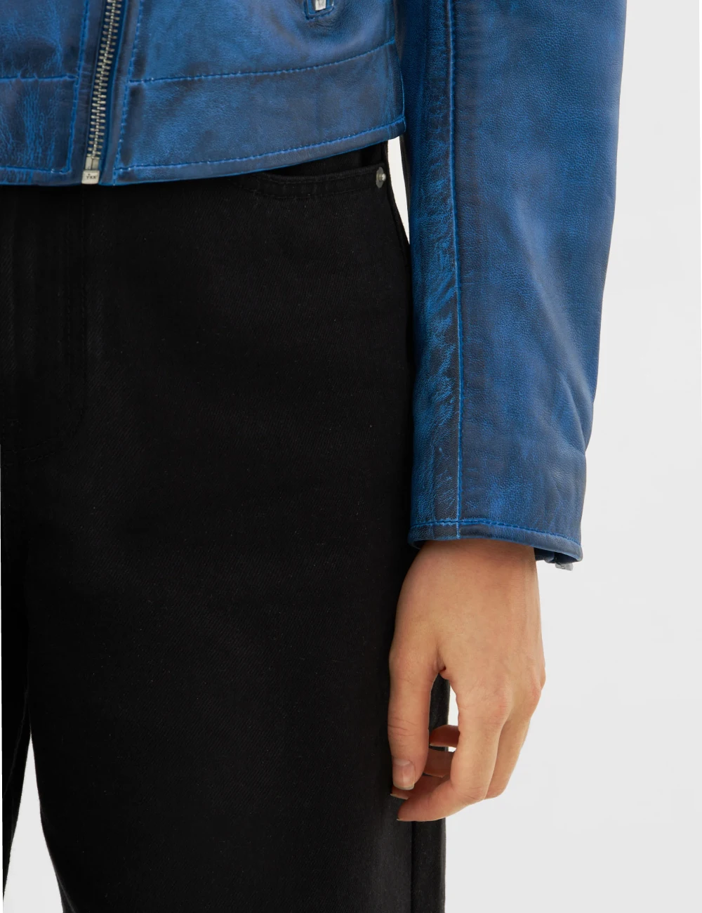 Azure Storm Classic Biker Leather Jacket for Women Bold and Timeless Style 6