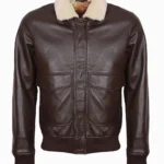 Biker’s Elite Black Bomber Jacket with Fur Collar