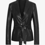 Black Raven Women's Sheepskin Leather Blazer – Chic Tailored Jacket