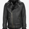 Black Stallion Biker Aviator Shearling Bomber Jacket (5)