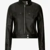 Black Thunder Women's Leather Biker Jacket Classic Zip Up Edition 3