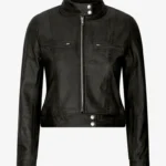 Black Thunder Women's Leather Biker Jacket – Classic Zip-Up Edition