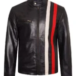 Black Vintage Men’s Leather Jacket – Rugged Motorcycle Style