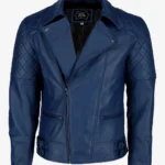 Blue Diamond Cruiser Leather Biker Jacket