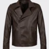 Cedar Trail Brown Leather Biker Jacket Bold Moto Design 2