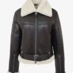 Celestial Glide Sheepskin Aviator Jacket