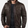Classic Biker Brown Leather Jacket - Timeless & Durable Style (1)