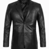 Classic Black Leather Blazer for Men - Premium Sheepskin Design (4)