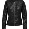 ClassicEdge Women’s Café Racer Leather Jacket (1)