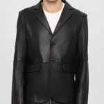 Eclipse Elite Men's Classic Noir Leather Blazer – Urban Statement Piece