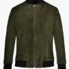 Emerald Supreme Suede Leather Bomber Jacket (1)