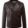 Espresso Noir Leather Biker Jacket Timeless Moto Design 2