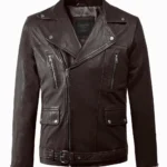 Espresso Noir Leather Biker Jacket – Timeless Moto