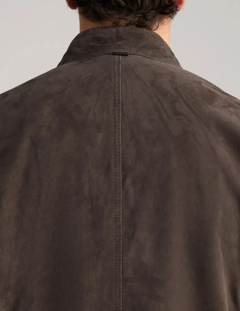 Explorer Dark Brown Suede Leather Jacket for Men Vintage Biker Style 1
