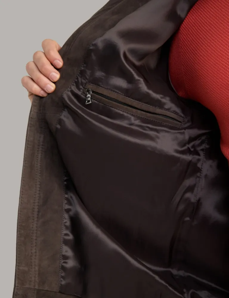 Explorer Dark Brown Suede Leather Jacket for Men Vintage Biker Style 2