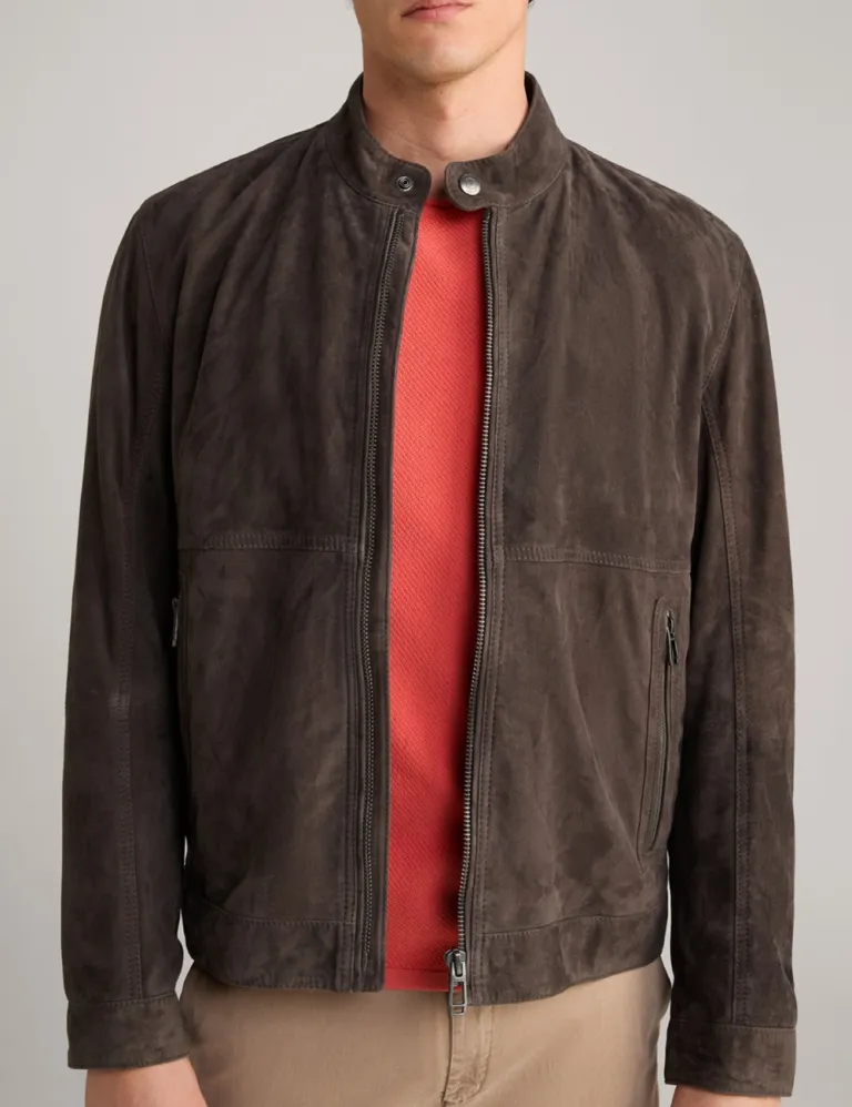 Explorer Dark Brown Suede Leather Jacket for Men Vintage Biker Style 3