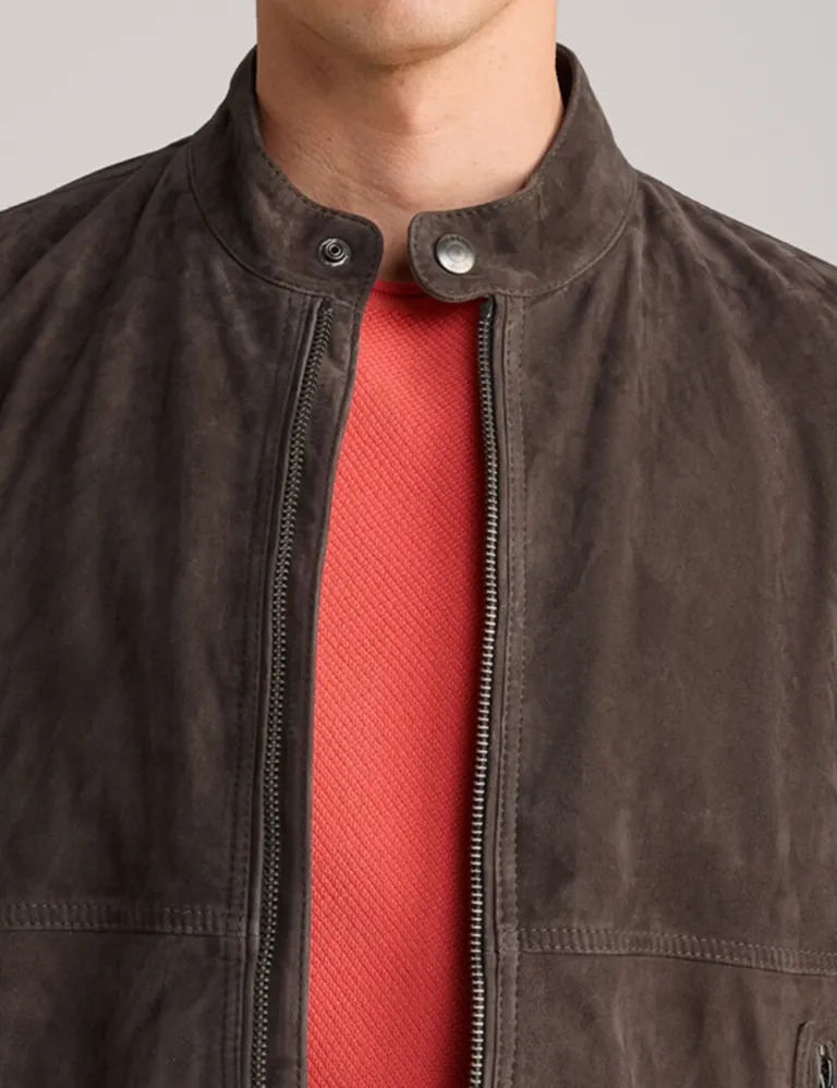 Explorer Dark Brown Suede Leather Jacket for Men Vintage Biker Style 4