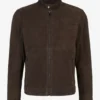 Explorer Dark Brown Suede Leather Jacket for Men Vintage Biker Style 6