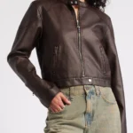 Ironcrest Women's Brown Leather Moto Jacket – Contemporary Biker Style