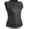 Ironhide Women's Classic Leather Biker Vest (1)