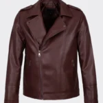 Maroon Eclipse Rogue Leather Jacket – Urban Biker Style Elegance