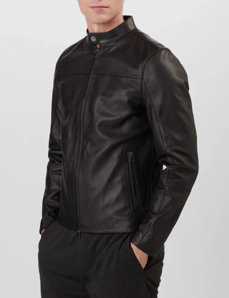 Men’s Authentic Black Premium Leather Biker Jacket Classic and Durable Design 3