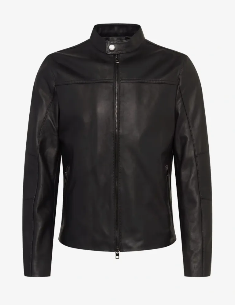 Men’s Authentic Black Premium Leather Biker Jacket Classic and Durable Design 4