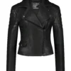 Monroe Noir Luxe Leather Jacket - Vintage Black Style with Premium Finish (2)