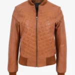 Nightfall Majesty Women's Quilted Leather Bomber Jacket