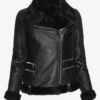 Noir Aviator Women's Genuine Sheepskin B-2 Bomber Jacket (2)