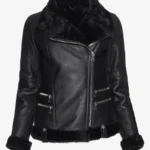 Noir Aviator Women's Genuine Sheepskin B-2 Bomber Jacket