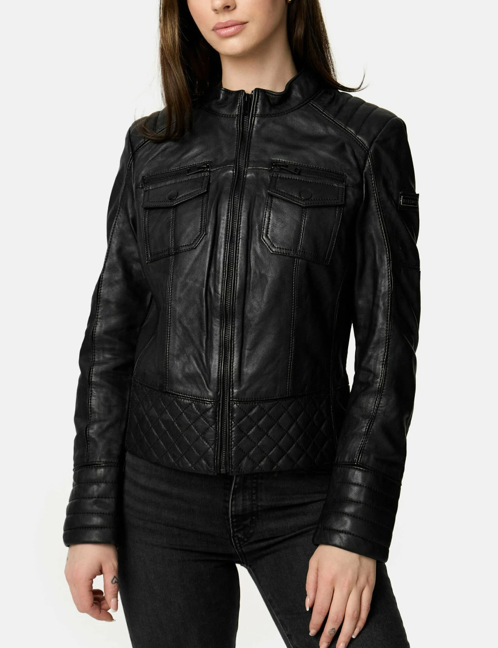 Noir Velocity Women’s Black Racer Leather Jacket Modern Elegance Edition 3