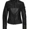 Noir Velocity Women’s Black Racer Leather Jacket Modern Elegance Edition 4
