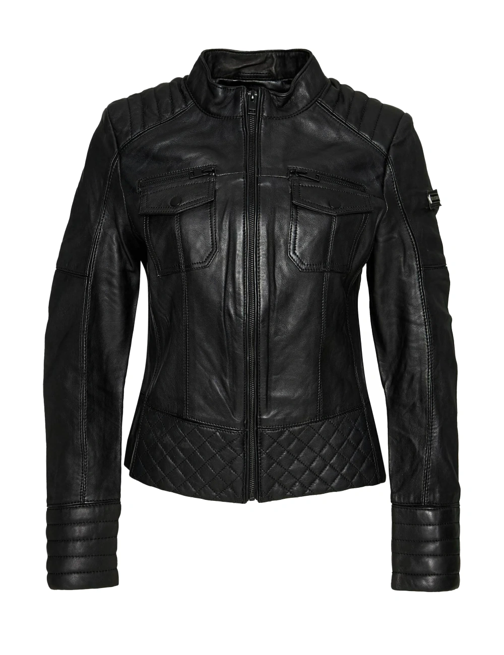 Noir Velocity Women’s Black Racer Leather Jacket Modern Elegance Edition 4