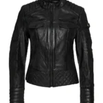 Noir Velocity Women's Black Racer Leather Jacket – Modern Elegance Edition