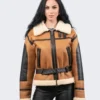Obsidian Brown Shearling Lined B3 Leather Bomber Jacket (6)