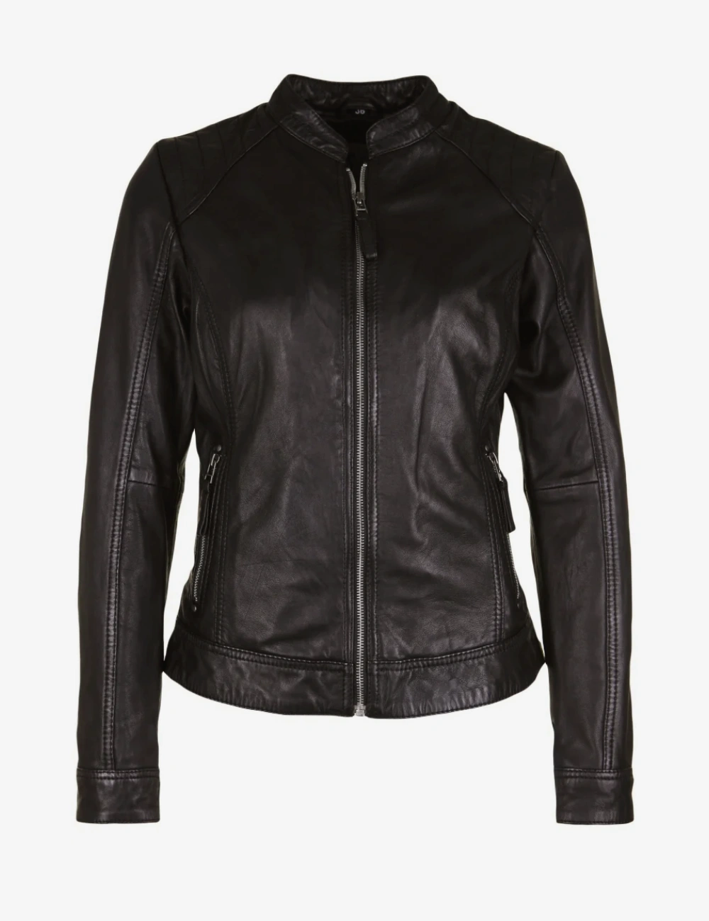 Onyx Racer Women’s Black Leather Café Jacket Timeless Edition 1