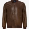 Rugged Maverick Brown Leather Bomber Full Grain Distressed Jacket 1