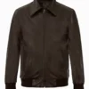 Rustic Heritage Brown Bomber Jacket Classic Leather Outerwear 3