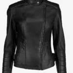 Sable Valkyrie Women's Black Leather Biker Jacket