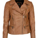 SaddleCrest Vintage Biker Leather Jacket – Distressed Cognac Rebel Rider Design