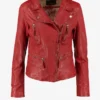 Scarlet Vibe Women's Leather Biker Jacket - Bold & Sleek (1)