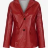 Scarlet Vogue Women's Red Leather Blazer (1)