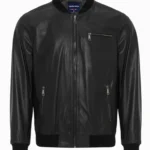 Shadow Hawk Black Leather Bomber Jacket