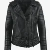 Shadow Rider Women's Quilted Black Leather Biker Jacket (2)