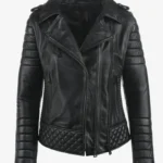Shadow Rider Women's Quilted Black Leather Biker Jacket