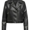 SilverStud Women's Studded Biker Leather Jacket (3)