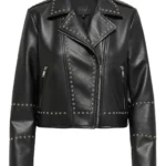 SilverStud Women's Studded Biker Leather Jacket